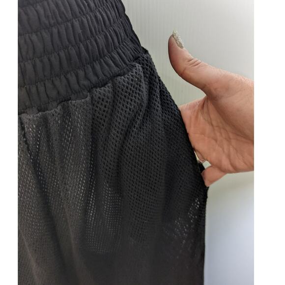 Loewe Paula’s Ibiza Black Sheer Mesh Strapless Smocked Dress or Skirt M - Picture 14 of 15